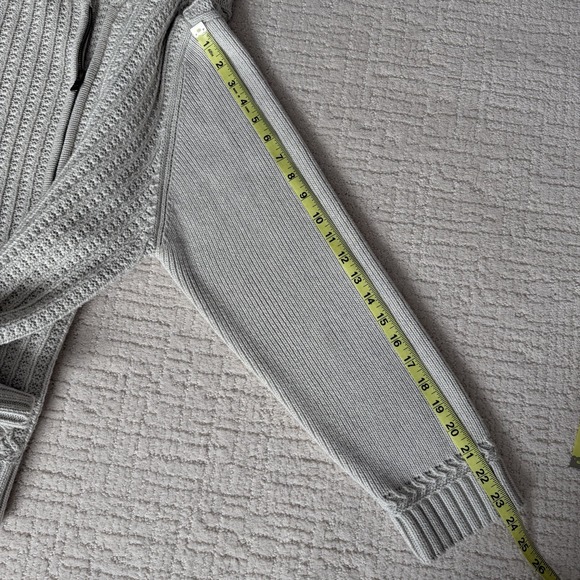 Tommy Bahama Cotton- Heavy Cable Knit Sweater Cream White Women's Sz L Full Zip - Picture 7 of 13